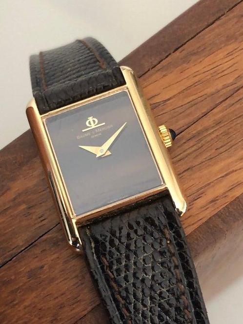 Baume & Mercier - Tank - Tiger Eye dial - 18k yellow gold. -, Sieraden, Tassen en Uiterlijk, Horloges | Heren