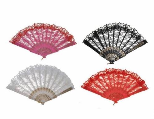 Kanten Waaier diverse kleuren, Hobby en Vrije tijd, Feestartikelen, Nieuw, Ophalen of Verzenden