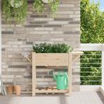 vidaXL Plantenbak met schappen 111x37x76 cm massief, Tuin en Terras, Verzenden, Nieuw, Hout