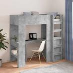 vidaXL Loft Bedframe met Bureau Beton Grijs 75 x 190 cm, Verzenden, Nieuw, Grijs, Hout