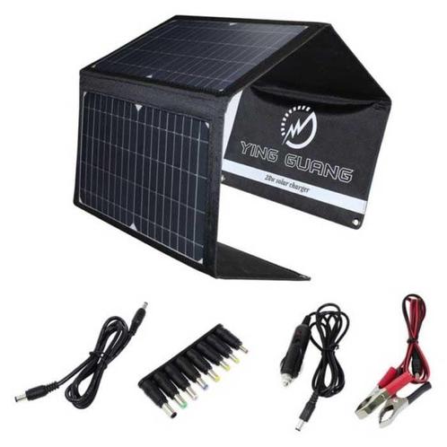 Solar Oplader met 4 Zonnepanelen 28W -3 Oplaadpoorten -, Telecommunicatie, Mobiele telefoons | Telefoon-opladers, Nieuw, Verzenden