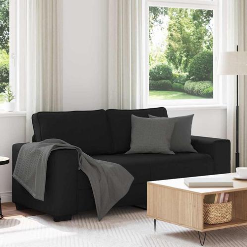 vidaXL 2-zitsbank 140 cm stof zwart, Huis en Inrichting, Banken | Bankstellen, Nieuw, Stof, Tweepersoons, Verzenden