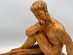 Mockuric - sculptuur, Art Deco sitting male nude - 40 cm -, Antiek en Kunst