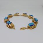 Armband - 18 karaat Geel goud Turquoise - Lapis lazuli, Nieuw