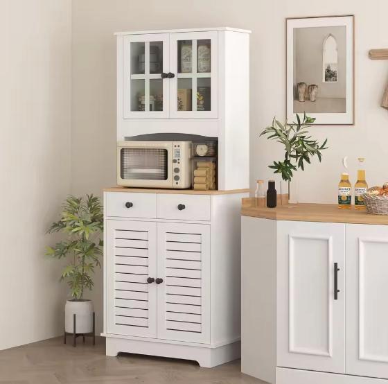 Hoge Keukenkast 170 cm – Glazen Deuren, Planken & Lades, Huis en Inrichting, Keuken | Keukenelementen, Nieuw, Verzenden
