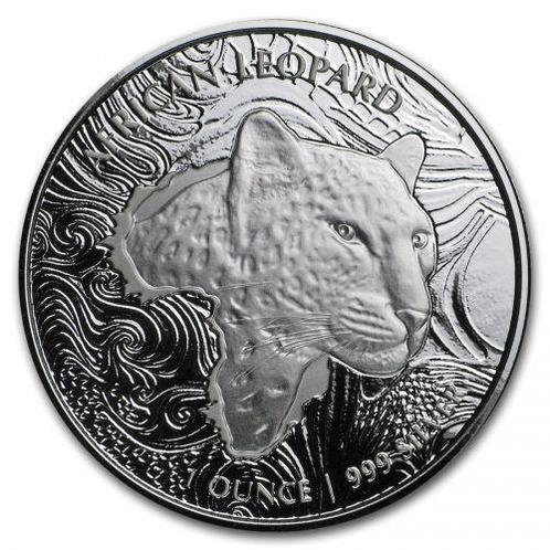 Ghana African Leopard 1 oz 2019 (25.000 oplage), Postzegels en Munten, Munten | Afrika, Losse munt, Zilver, Overige landen, Verzenden