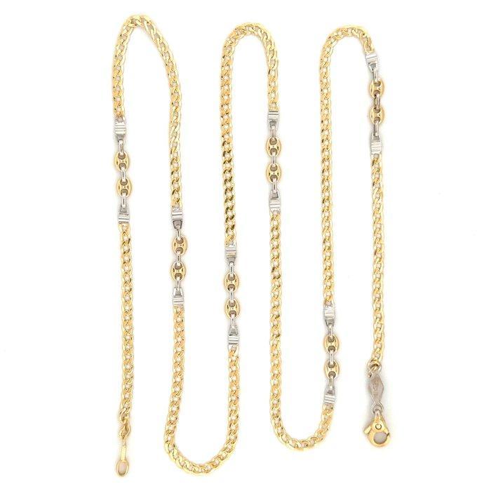 Halsketting - 18 karaat Geel goud, Witgoud - Marzi, Sieraden, Tassen en Uiterlijk, Kettingen