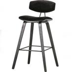 WOOOD Senn Barstoel - Velvet Stof - Zwart - 91x42x48 cm, Verzenden, Nieuw