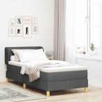 vidaXL Boxspringbed met matras stof donkergrijs 80x200 cm, Eenpersoons, Verzenden, Nieuw, 80 cm