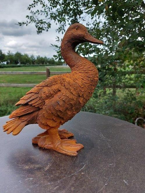 Beeld, garden statue of metal duck - 30 cm - Gietijzer, Antiek en Kunst, Curiosa en Brocante