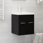 vidaXL Wastafelkast 41x38,5x46 cm bewerkt hout zwart, Huis en Inrichting, Verzenden, Nieuw, Minder dan 100 cm
