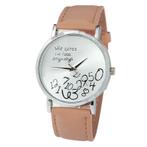 Fako® - Horloge - Who Cares Im Late Anyways - Beige, Verzenden, Nieuw