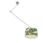 Moderne hanglamp staal met leaf kap 35 cm - Blitz, Nieuw, Overige materialen, Modern, 75 cm of meer