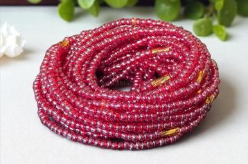 Waist Beads / Afrikaanse Heupketting - Adolor - Cranberry (e beschikbaar voor biedingen