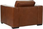 Cognac leren landelijke fauteuil - poot hout bruin - Granada, Eenpersoons, Nieuw, Ophalen of Verzenden, Rechte bank