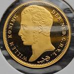 Nederland. Wilhelmina. 10 Gulden 1818 replica in 14 karaat, Postzegels en Munten
