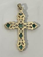 Hanger - 14 karaat Geel goud, Smaragd - 3.00ct. tw., Sieraden, Tassen en Uiterlijk, Antieke sieraden