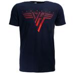 Eddy Van Halen Classic Red Logo T-Shirt Blauw - Officiële, Nieuw