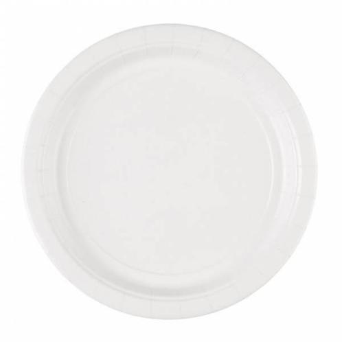 Witte Borden 23cm 8st, Hobby en Vrije tijd, Feestartikelen, Nieuw, Verzenden