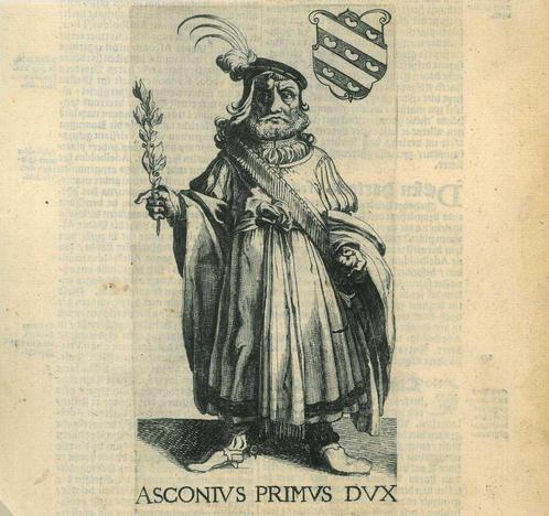 Portrait of Ascon of Frisia, Antiek en Kunst, Kunst | Etsen en Gravures