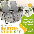 Tuinstoelen verstelbaar - Ligstoel - Set van 2 - Grijs - KES, Verzenden, Nieuw