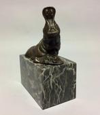 sculptuur, Nijlpaard met jong - 18 cm - Brons