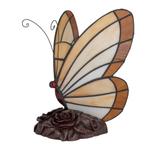 Tiffany vlinderlamp – Warm Crème &amp; Amber Glas – H 24 cm, Verzenden, Nieuw