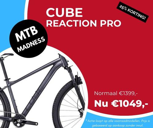 MTB Madness: CUBE Reaction Pro hardtail MTB 29 inch, Fietsen en Brommers, Fietsen | Mountainbikes en ATB, Hardtail, Nieuw, Ophalen of Verzenden