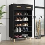 vidaXL Schoenenkast 60x35x105 cm bewerkt hout zwart, Huis en Inrichting, Verzenden, Nieuw