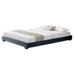 Houten bed Laag linnen met bedbodem 140x200 cm donkergrijs, Huis en Inrichting, Verzenden, Nieuw
