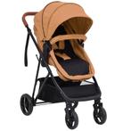 vidaXL Kinderwagen 2-in-1 staal taupe en zwart
