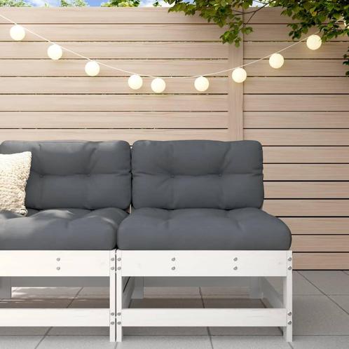 vidaXL Tuinmiddenbank massief grenenhout wit, Tuin en Terras, Tuinsets en Loungesets, Nieuw, Verzenden