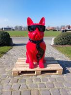 Beeld, XXXL buldog zittend rood - 120 cm - polyresin