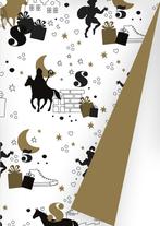Inpakpapier Sinterklaas Cadeaupapier op de hoge daken zwart, Diversen, Ophalen of Verzenden, Nieuw