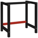 vidaXL Werkbankframe 80x57x79 cm metaal zwart en rood, Huis en Inrichting, Verzenden, Nieuw