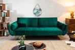 Retro slaapbank DIVANI 220cm smaragdgroen fluweel gouden, Ophalen of Verzenden, Nieuw