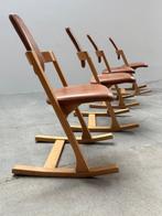 Stokke - Peter Opsvik - Stoel (4) - Pendule - Beuken, Leder, Antiek en Kunst, Antiek | Meubels | Stoelen en Banken