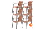 VDG Set van 6 - Denver Rope stapelbare stoel - Terracotta, Tuin en Terras, Tuinsets en Loungesets, Verzenden, Nieuw, Overige materialen