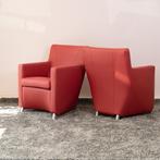 2x Leolux Dolcinea fauteuil, Cherry rood leder - nieuwstaat!