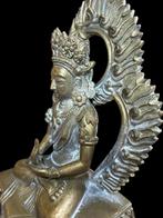 Bronze Amitayus artisanal - Brons, Hout - China - Qianlong, Antiek en Kunst