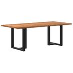 vidaXL Eettafel rechthoekig 220x100x74 cm massief eikenhout, Huis en Inrichting, Tafels | Eettafels, Verzenden, Nieuw