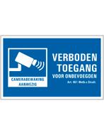Waarschuwingsbord Camerabewaking/Verboden Toegang PVC, Ophalen of Verzenden, Nieuw