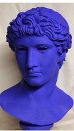 Buste, Buste Apollon greco romain bleu moderne - 44 cm -