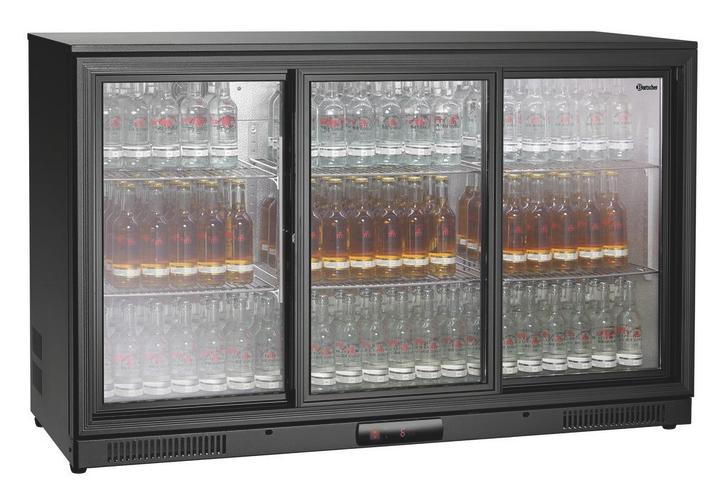 Bartscher Barkoelkast 270L | Zwart | 3 schuifdeuren | LED-ve, Witgoed en Apparatuur, Koelkasten en IJskasten, Ophalen of Verzenden