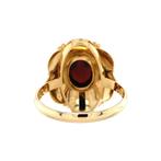 Gouden entourage ring met granaat 14 krt, Sieraden, Tassen en Uiterlijk, Ringen, Nieuw, Ophalen of Verzenden