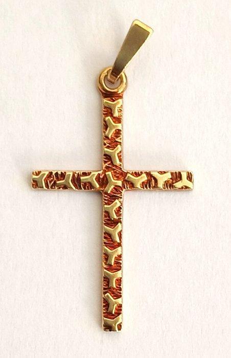Kruis - 14 kt goud - 1950-1960 - 14 karaat geel/rose goud, Antiek en Kunst, Antiek | Goud en Zilver