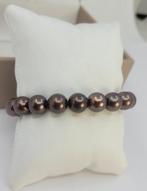 Armband 9x10,5mm chocolade Tahitiaanse parels, Nieuw