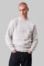 -30% Calvin Klein  Calvin Klein Chenille monologo crew neck, Verzenden, Nieuw, Grijs