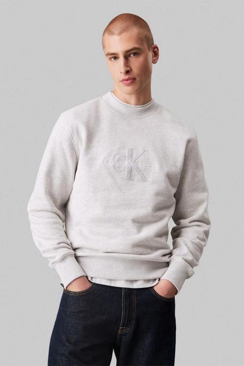 -30% Calvin Klein  Calvin Klein Chenille monologo crew neck, Kleding | Heren, Truien en Vesten, Grijs, Nieuw, Verzenden