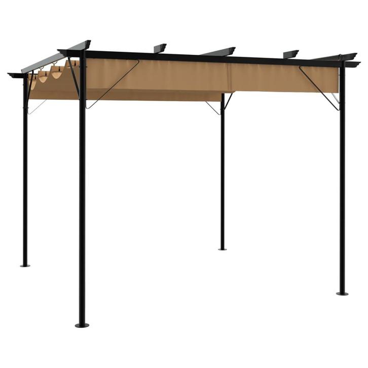 vidaXL Pergola met uittrekbaar dak 180 g/m² 3x3 m staal, Tuin en Terras, Palen, Balken en Planken, Nieuw, Verzenden